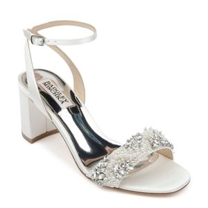 Badgley Mischka Clara Embellished Strap Evening Shoes Size 8